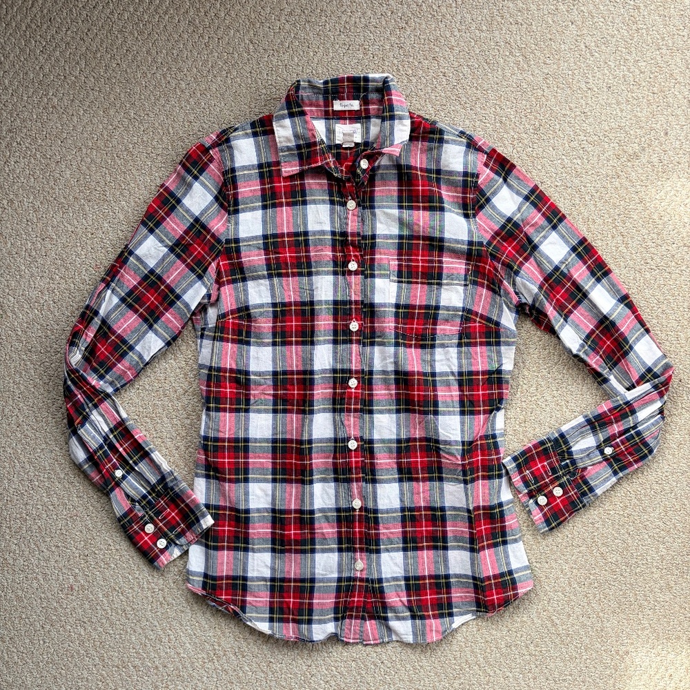 J Crew Factory Women’s Plaid Button Down Size XS